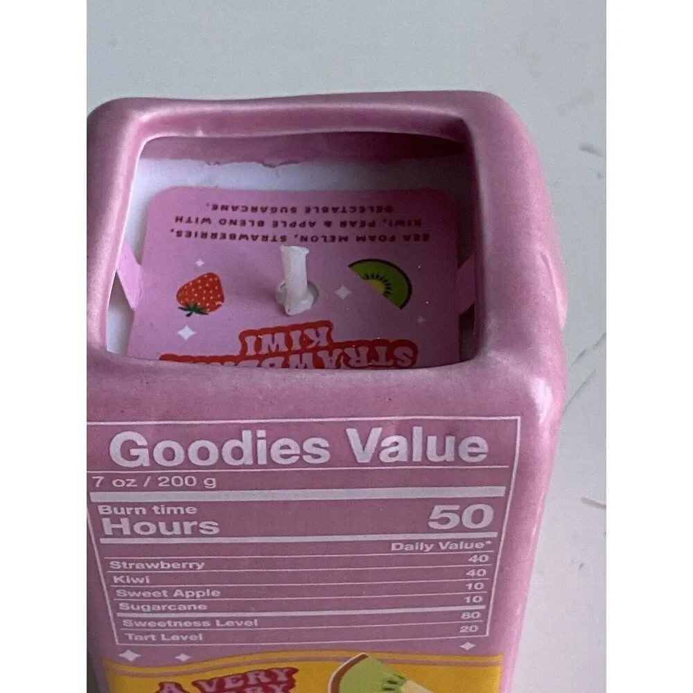 DW Home Goodies Strawberry‎ Kiwi Scented Candle 7 Oz Juice Box NEW
